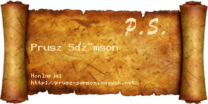 Prusz Sámson névjegykártya